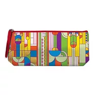 Frank Lloyd Wright Saguaro Cactus and Forms Handmade Embroidered Pencil Pouch