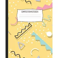 Composition Notebook: Wide Ruled Notebook 90s Style Retro Pattern Lined School Journal - 100 Pages - 7.5" x 9.
