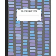 Composition Notebook: Wide Ruled Notebook Retro Blue Cells Abstract Lined School Journal - 100 Pages - 7.5" x 9.25