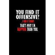 You find it offensive? .. I find it funny. That’’s why I’’m happier than you.: Food Journal - Track your Meals - Eat