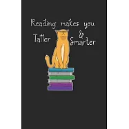 Cat Reading Notebook - Lover Of Books Journal Planner: Bookworm Bibliophile Organizer For Men Women Kids Dot Grid