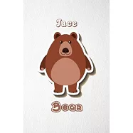 Jace Bear A5 Lined Notebook 110 Pages: Funny Blank Journal For Wide Animal Nature Lover Zoo Relative Family Baby First