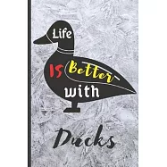 Blank Vegan Recipe Book to Write In - Life Is Better With Ducks: Funny Blank Vegan Vegetarian CookBook For Everyone