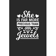 She is more precious than jewels: She is more precious than jewels Notebook or Gift for Christians with 110 half