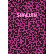 Shaelyn: Personalized Pink Leopard Print Notebook (Animal Skin Pattern). College Ruled (Lined) Journal for Notes, Diary, Journa