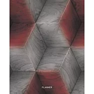 Planner: Realistic Wooden Cubes Print Cover- Universal 12 Month - 1 Year No Date Undated Non dated Daily Weekly Monthly