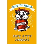 Cute Kitty Journal: Glossy Orange Softcover - 120 White Lined And Numbered Pages With Cute Cat Images - 6x9 In Size