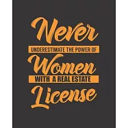 Never Underestimate the Power of Women with a Real Estate License: College Ruled Lined Notebook - 120 Pages Perfect