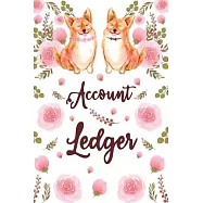 Account Ledger: Checking Account Transaction credit and debit card register log book Tracking Cute Dog and Flower Cover
