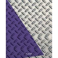 Planner: Iron Metal Design Cover with Purple Color Triangle- Universal 12 Month - 1 Year No Date Undated Non dated