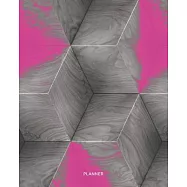 Planner: Bright Wooden Square Cube Box Print Cover- Universal 12 Month - 1 Year No Date Undated Non dated Daily Weekly