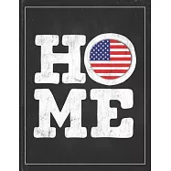 Home: America Flag Planner for American Coworker Friend from Washington, D.C. Lightly Lined Pages Daily Journal Diary