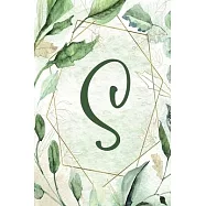 2020 Weekly Planner, Letter S - Green Gold Floral Design: 6"x9" 1-Yr Weekly Calendar, 1 week - 2-page layout, Alphabet