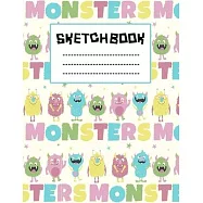 Mini Monster Laughs Just Kidding Sketchbook: Just Who Loves Monster Drawing book, 8.5x11 blank 120 pages. Large