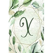 2020 Weekly Planner, Letter X - Green Gold Floral Design: 6"x9" 1-Yr Weekly Calendar, 1 week - 2-page layout, Alphabet