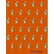 Bullet Journal: Dot Grid Notebook (100 Pages - 8.5" x 11") Mister Maguffin Walking Geometric Print Burnt Orange Cover