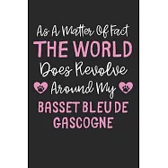 As A Matter Of Fact The World Does Revolve Around My Basset Bleu de Gascogne: Lined Journal, 120 Pages, 6 x 9, Funny