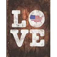 Love: America Flag Cute Personalized Gift for American Friend 2020 Calendar Daily Weekly Monthly Planner Organizer