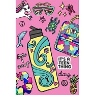 It&rsquo;&rsquo;s A Teen Thing Diary: 100 page prompt journal for teens to keep track of their days. Flasks, scrunchies, sandals