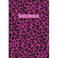 Shenika: Personalized Pink Leopard Print Notebook (Animal Skin Pattern). College Ruled (Lined) Journal for Notes, Diary, Journa