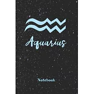 Zodiac Sign Aquarius Notebook: Astrology Journal, Horoscope Notepad, Diary, 120 Pages, blanc Dot Grid, 6" x 9"