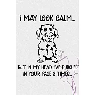 I May Look Calm But In My Head I&rsquo;&rsquo;ve Punched In Your Face 3 Times Notebook Journal: 110 Blank Lined Papers - 6x9