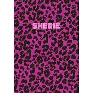 Sherie: Personalized Pink Leopard Print Notebook (Animal Skin Pattern). College Ruled (Lined) Journal for Notes, Diary, Journa