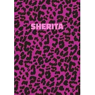 Sherita: Personalized Pink Leopard Print Notebook (Animal Skin Pattern). College Ruled (Lined) Journal for Notes, Diary, Journa