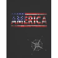 America: Personalized Gift for American Friend for Travel Lightly Lined Pages Daily Journal Diary Notepad