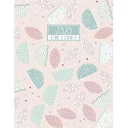 2020 Daily Diary: A4 Day on a Page to View Full DO1P Planner Lined Writing Journal - Pastel Pink & Green Folk Art