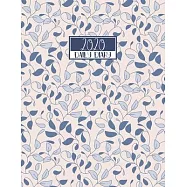 2020 Daily Diary: A4 Day on a Page to View Full DO1P Planner Lined Writing Journal - Blue Leaves Vines Nature Pattern