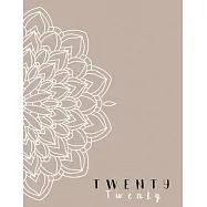 2020 Daily Diary: A4 Day on a Page to View Full DO1P Planner Lined Writing Journal - Kraft & White Mandala
