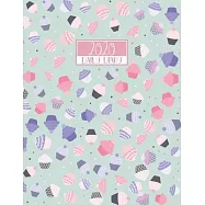 2020 Daily Diary: A4 Day on a Page to View Full DO1P Planner Lined Writing Journal - Cute Pink Purple & Vintage Blue
