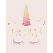 2020 Daily Diary: A4 Day on a Page to View Full DO1P Planner Lined Writing Journal - Baby Pink with Rainbow Glitter