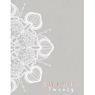2020 Daily Diary: A4 Day on a Page to View Full DO1P Planner Lined Writing Journal - Grey with White Mandala & Rose