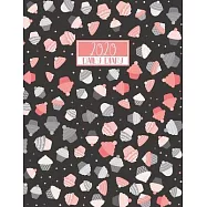 2020 Daily Diary: A4 Day on a Page to View Full DO1P Planner Lined Writing Journal - Black & Pink Cute Cupcakes Cakes