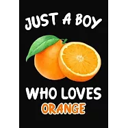 Just a Boy Who Loves orange: Journal / Notebook Gift For Boys, Blank Lined 109 Pages, orange Lovers perfect Christmas
