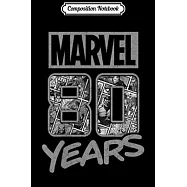 Composition Notebook: Marvel 80 Years Comic Events Anniversary Front Back Journal/Notebook Blank Lined Ruled 6x9 100