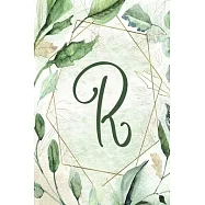 2020 Weekly Planner, Letter R - Green Gold Floral Design: 6"x9" 1-Yr Weekly Calendar, 1 week - 2-page layout, Alphabet