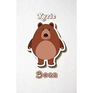 Kyrie Bear A5 Lined Notebook 110 Pages: Funny Blank Journal For Wide Animal Nature Lover Zoo Relative Family Baby First
