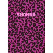 Shonna: Personalized Pink Leopard Print Notebook (Animal Skin Pattern). College Ruled (Lined) Journal for Notes, Diary, Journa