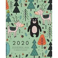 Appointment Book 2020: 8x10 - 15 Minute Planner - Large Notebook Organizer with Time Slots - Jan to Dec 2020 - Animal