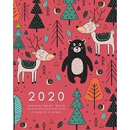 Appointment Book 2020: 8x10 - 15 Minute Planner - Large Notebook Organizer with Time Slots - Jan to Dec 2020 - Animal
