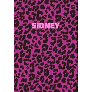 Sidney: Personalized Pink Leopard Print Notebook (Animal Skin Pattern). College Ruled (Lined) Journal for Notes, Diary, Journa