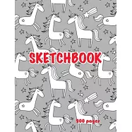 Unicorn Sketchbook 200 pages: Cute Unicorn Kawaii Sketchbook for Girls with 200 Pages of 8.5"x11" Blank Paper for