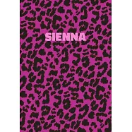 Sienna: Personalized Pink Leopard Print Notebook (Animal Skin Pattern). College Ruled (Lined) Journal for Notes, Diary, Journa