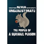 Never Underestimate The Power Of A Squirrel Person: 110 Blank Lined Papers - 6x9 Personalized Customized Squirrel
