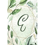 2020 Weekly Planner, Letter E - Green Gold Floral Design: 6"x9" 1-Yr Weekly Calendar, 1 week - 2-page layout, Alphabet