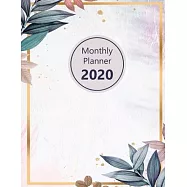 Monthly planner 2020: Large. Month on 2 pages. Incl. 2020 Calendar, Important dates section and Notes pages. 8.5" x