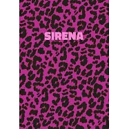 Sirena: Personalized Pink Leopard Print Notebook (Animal Skin Pattern). College Ruled (Lined) Journal for Notes, Diary, Journa